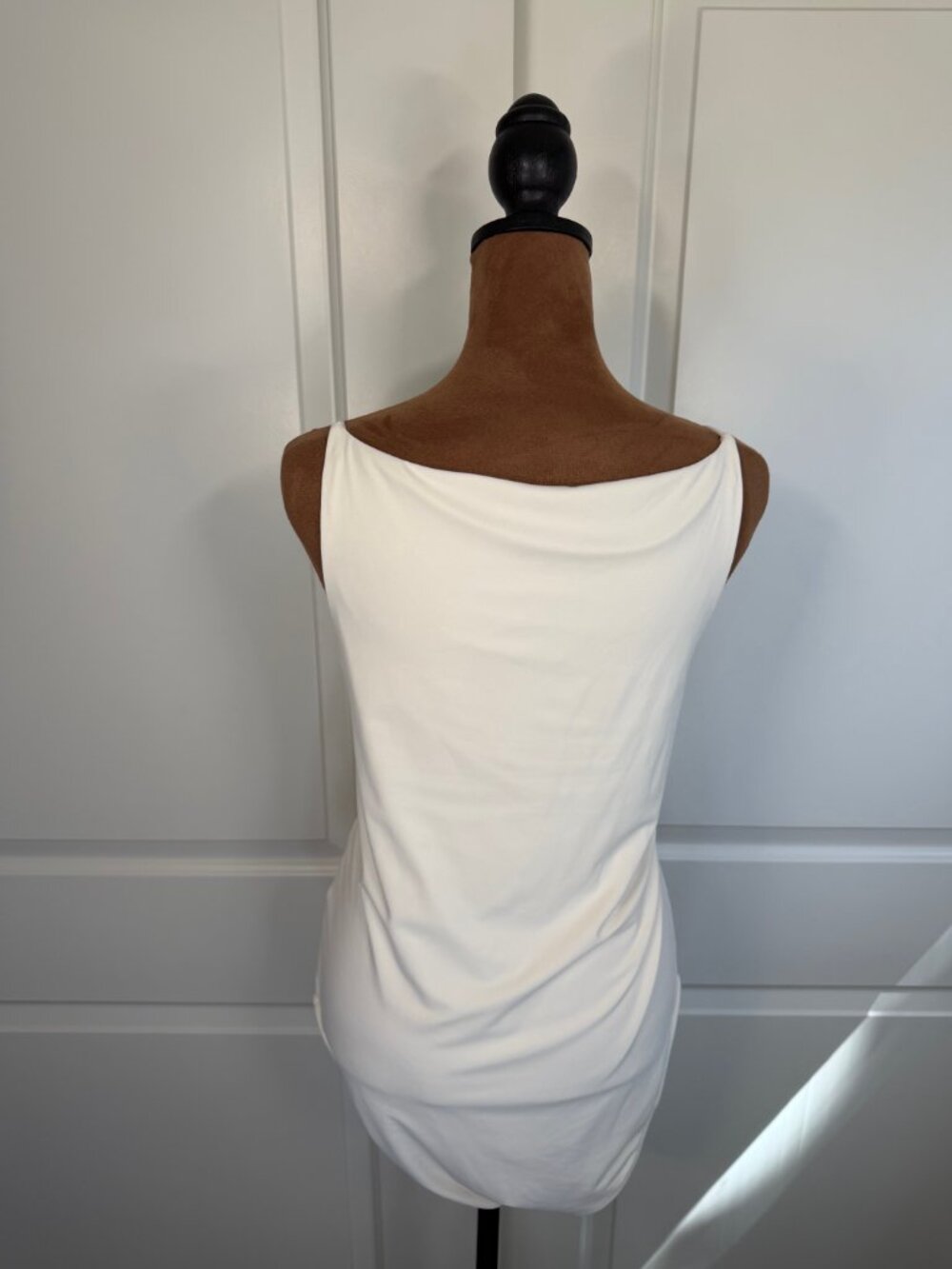 Old Navy Double Layer Cami Bodysuit White Sea Salt XL Stretch Fitted Tank - Picture 8 of 13